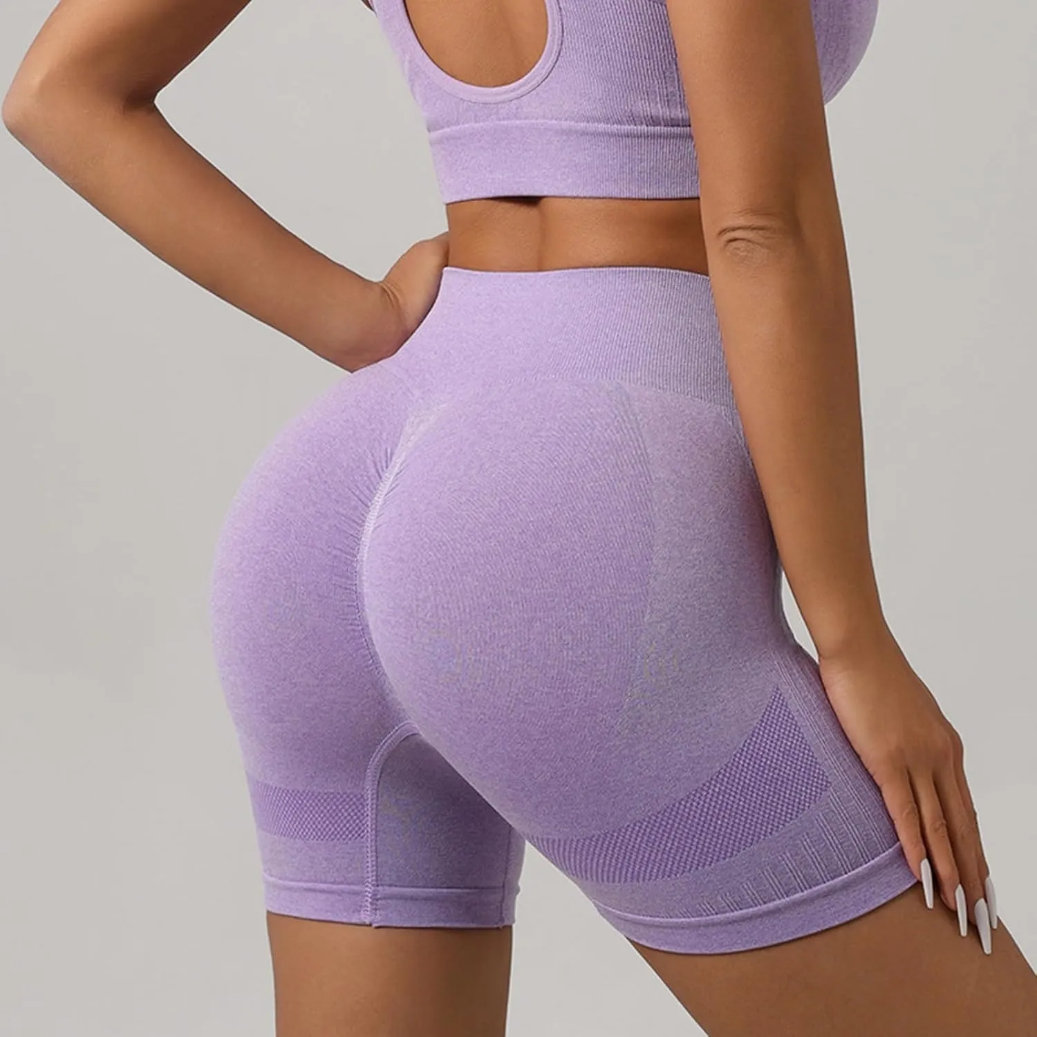 Yoga Shorts for Women Seamless High Waisted Stretchy Slim Bike Shorts Tummy Control Trendy Booty Workout Gym Shorts